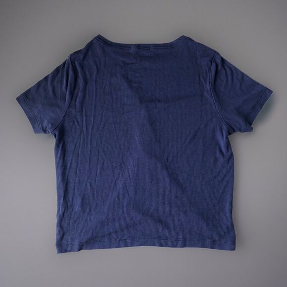 Marine Layer Women’s Ribbed Twist Front Purple Short Sleeve T-shirt Size Small - Picture 2 of 12